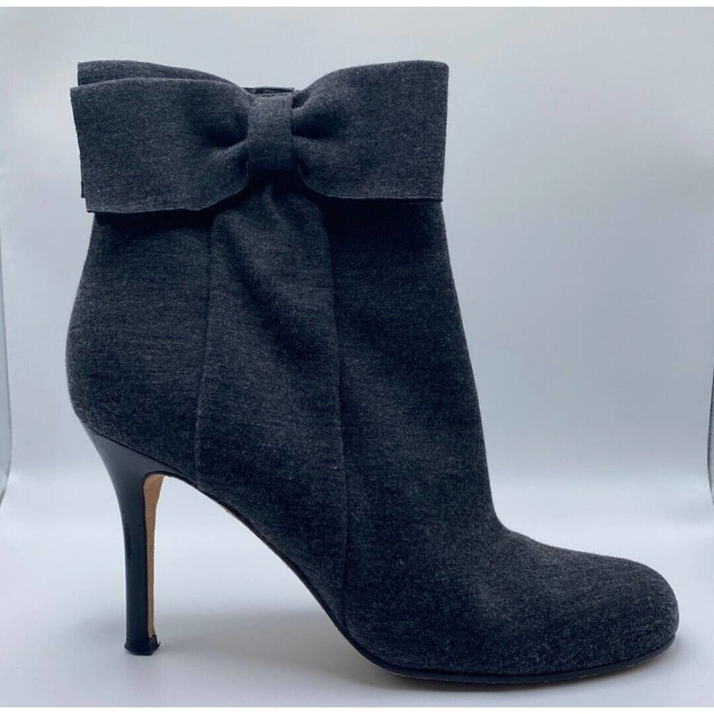 KATE SPADE Gray Kristi Stretch Ankle Boots sz 10 Medium Womens Heeled Bootie